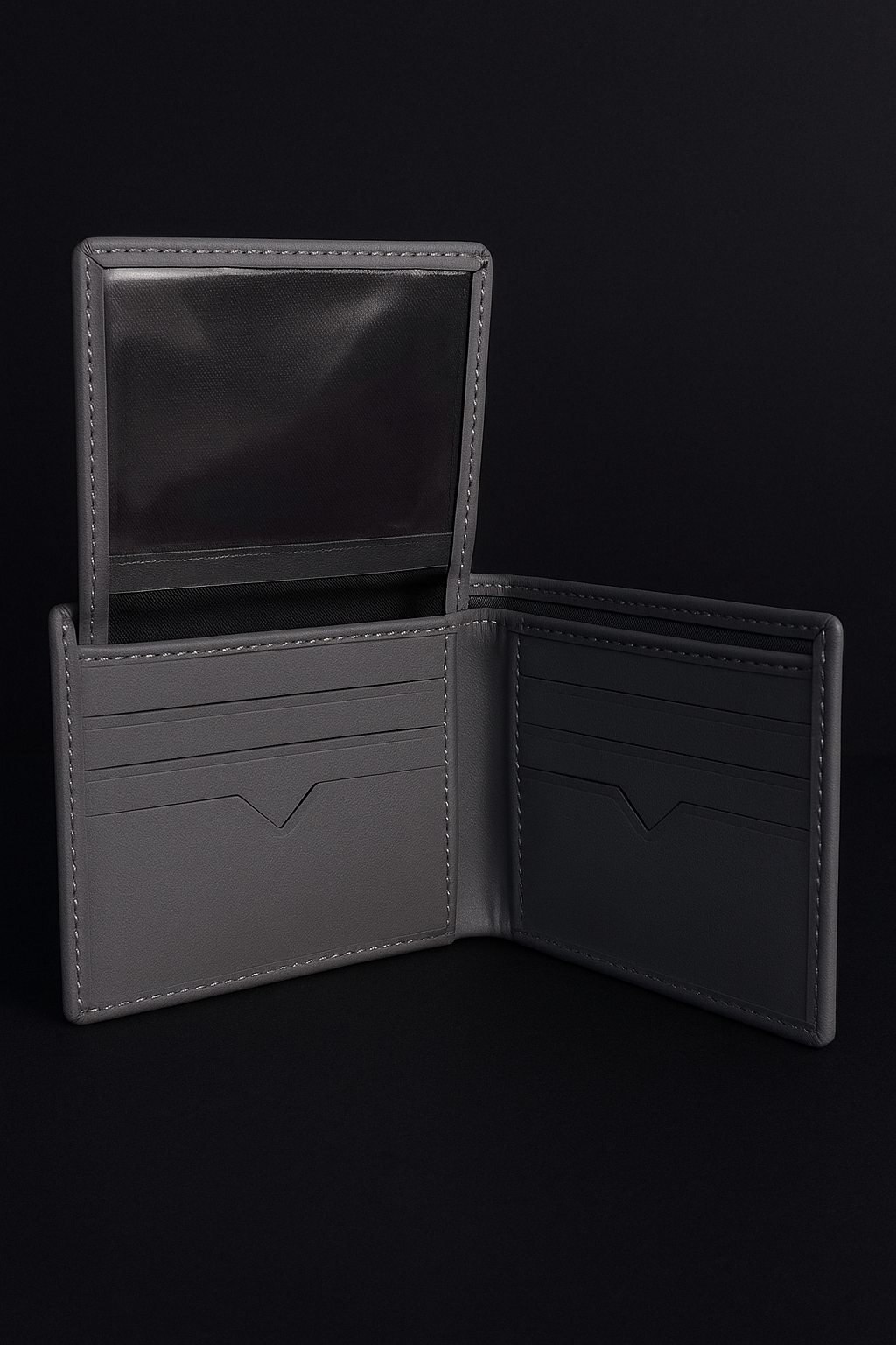 Slate Luxe – Grey PU Leather Slim Men’s Wallet