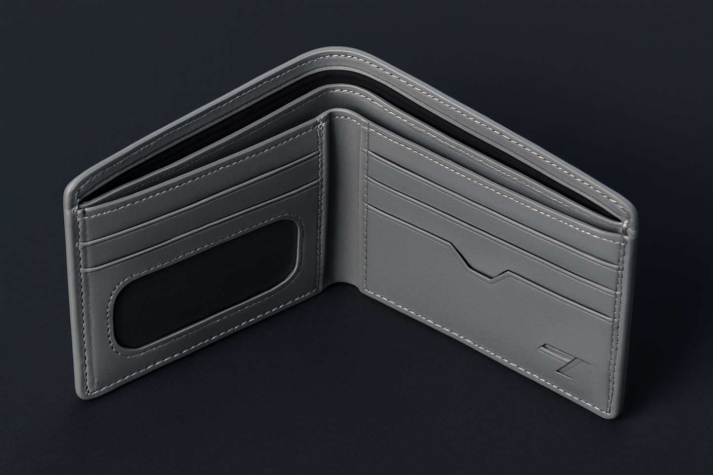 Slate Luxe – Grey PU Leather Slim Men’s Wallet