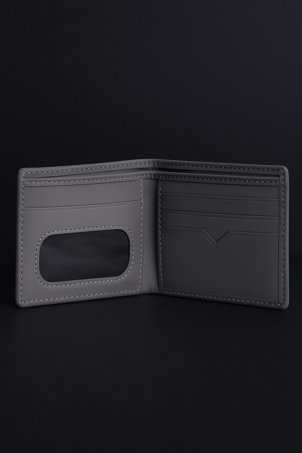 Slate Luxe – Grey PU Leather Slim Men’s Wallet