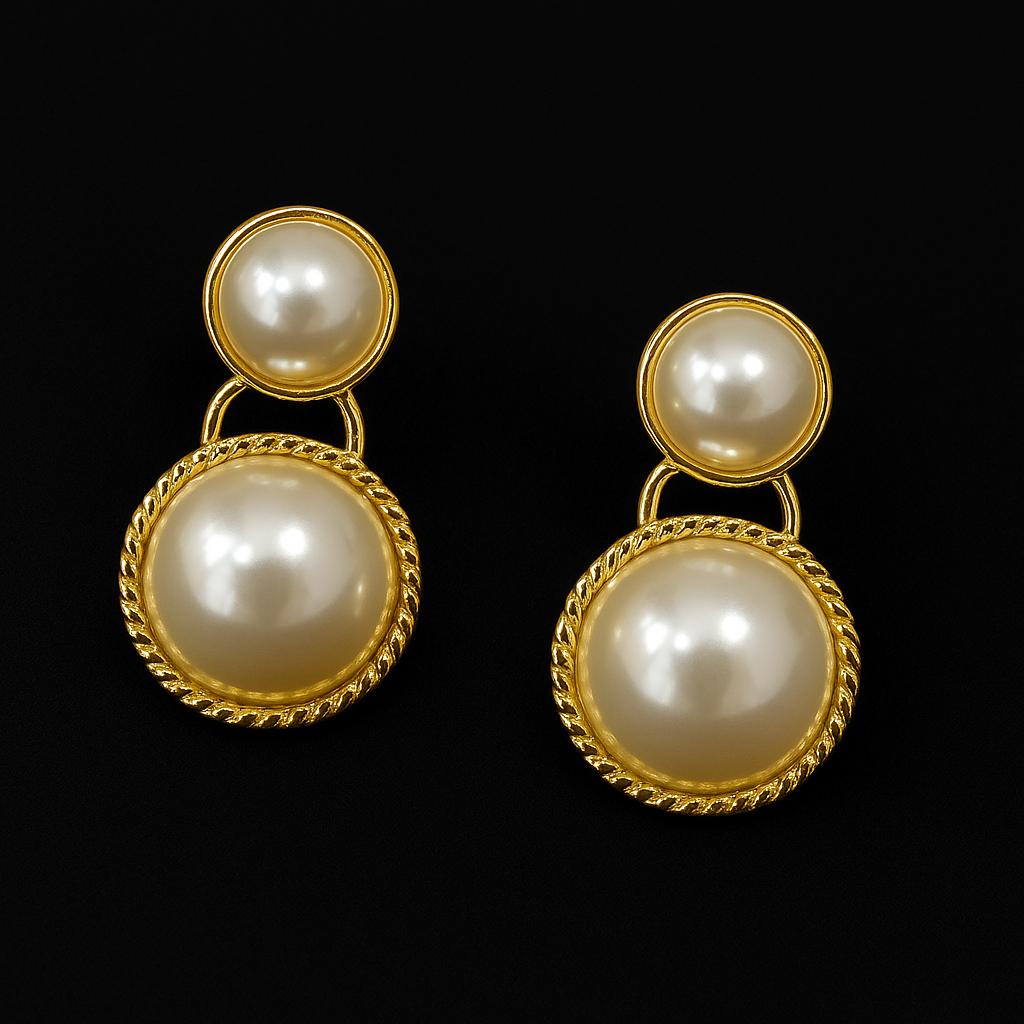 Twin Pearl Grace - Faux Pearl Earrings