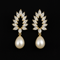 Regal Bloom - Zircon & Pearl Drop Earrings