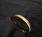 LoveLine Luxe Cuff – Engraved gold bangle