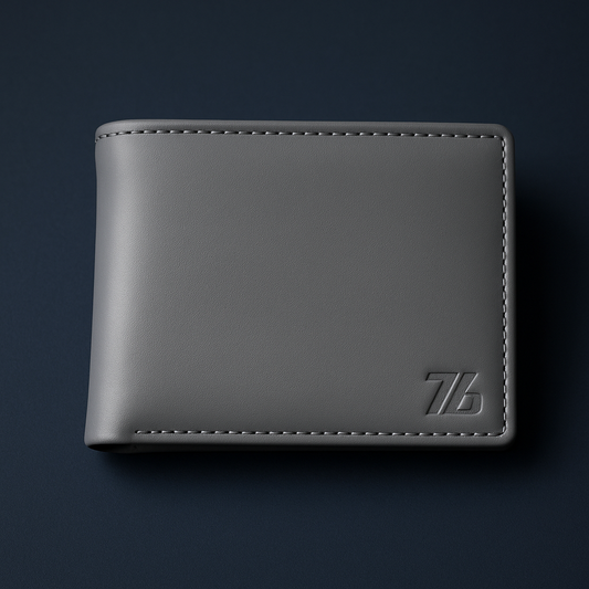Slate Luxe – Grey PU Leather Slim Men’s Wallet