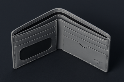 Slate Luxe – Grey PU Leather Slim Men’s Wallet