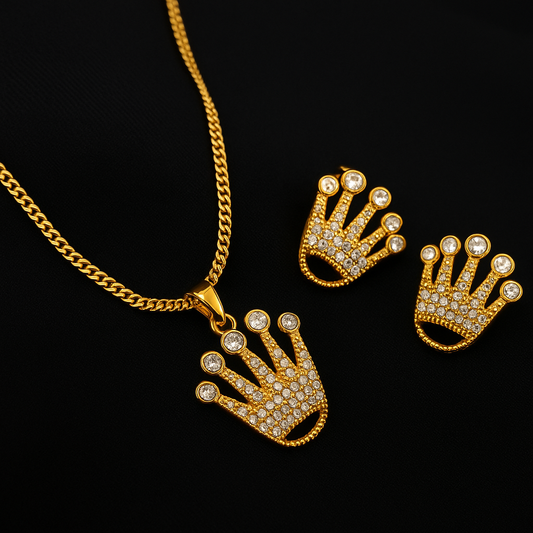 Crown magic  - CZ Pendant Set