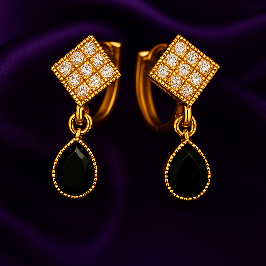 Aurelia Drops – Diamond-cut clarity in a golden drape