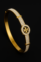 Marlo Luxe Cuff – Gold bangle with encrusted crystal pavé