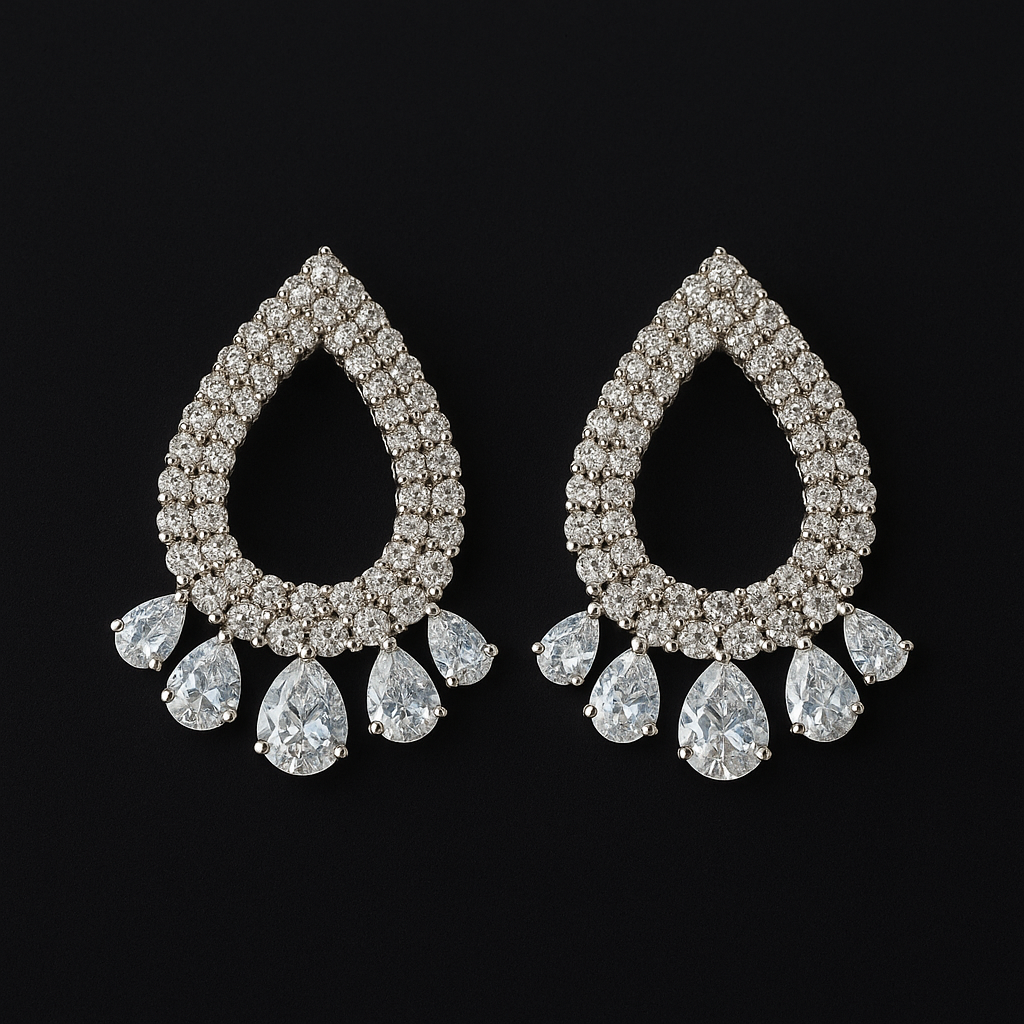 Moonlight Tear - Zircon Earrings