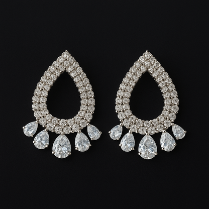 Moonlight Tear - Zircon Earrings