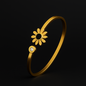 Solar Pop Cuff – Matte gold bangle with sun motif