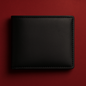 Front view of Onyx Luxe black PU leather slim men’s wallet – Janxy Pakistan
